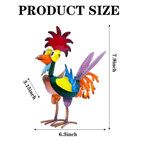 Abirdflyer metal rooster decor suitable for yard and patio spaces