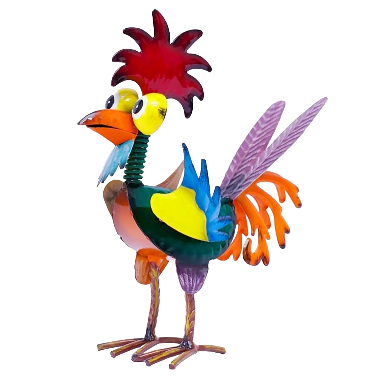 Abirdflyer rooster statue green, durable outdoor garden decor for yard