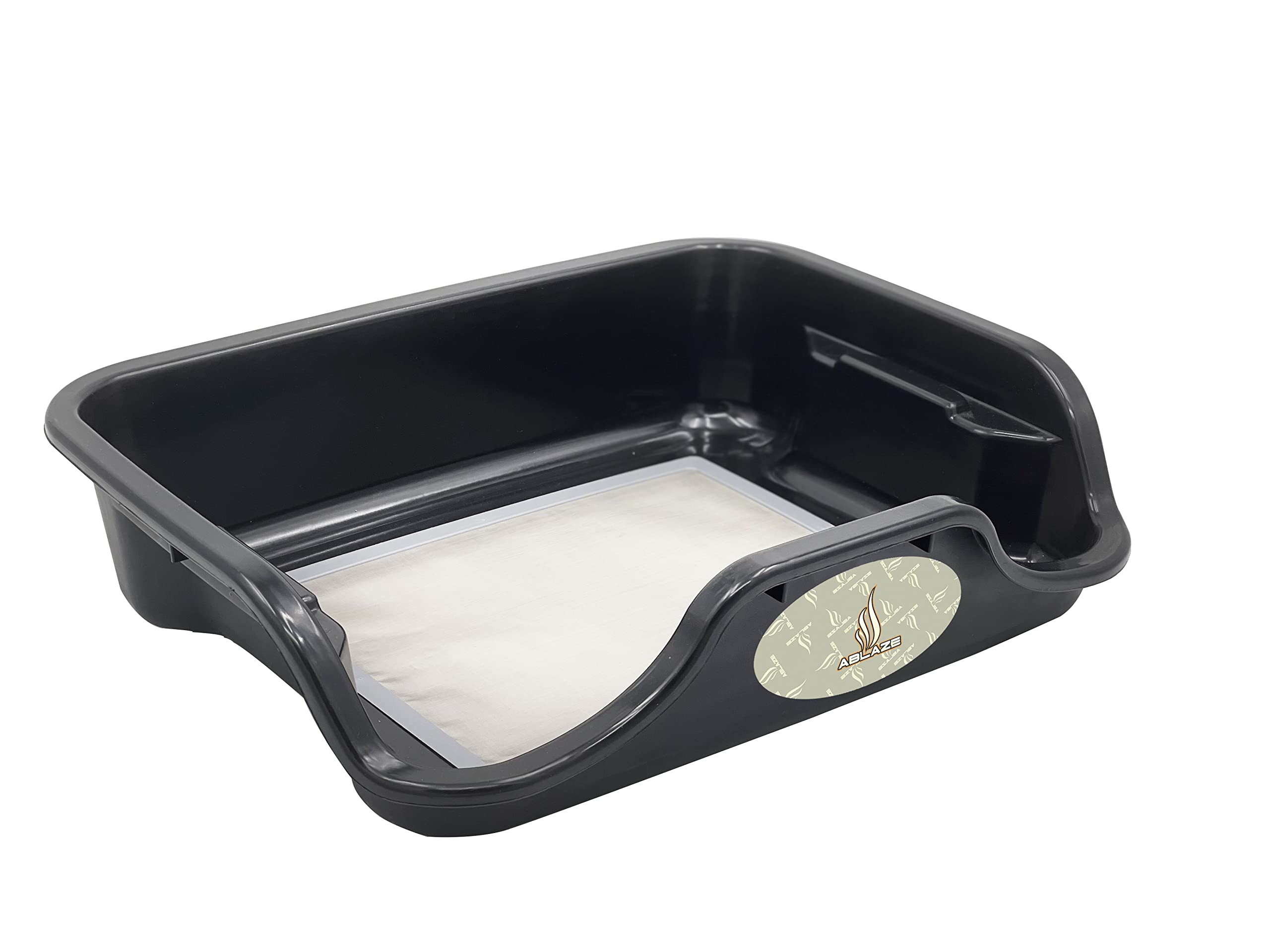 Ablaze tray side view showing ergonomic two-part design for comfort