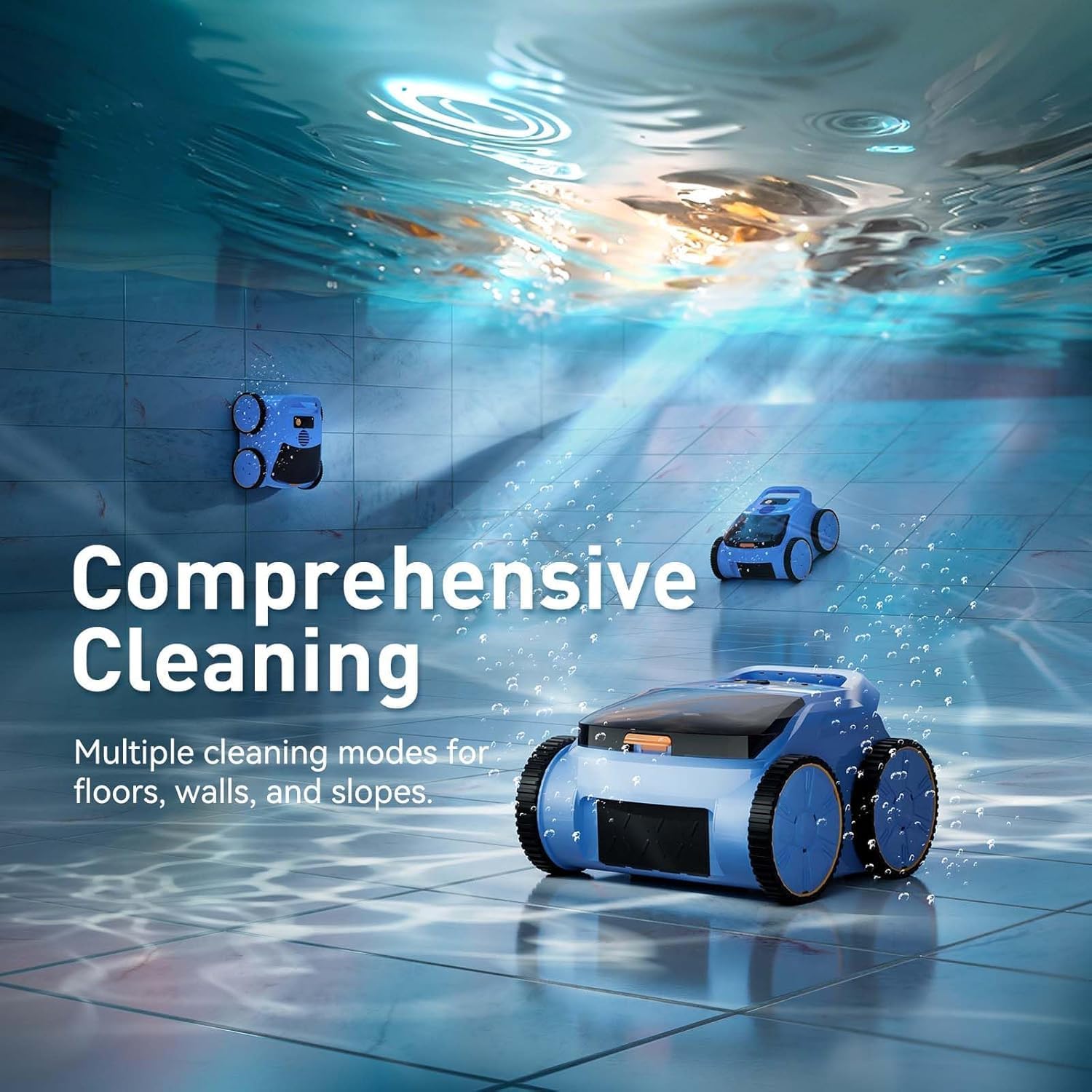 ABNEMEN pool cleaner with sonar navigation for precise coverage