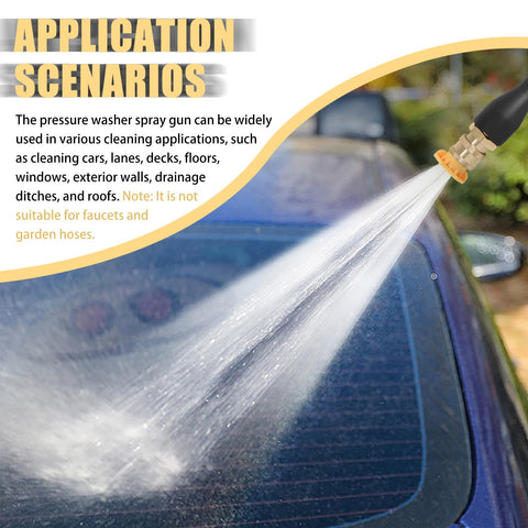 Abode cleaning surfaces like vehicles, walls, and decks with a durable spray.