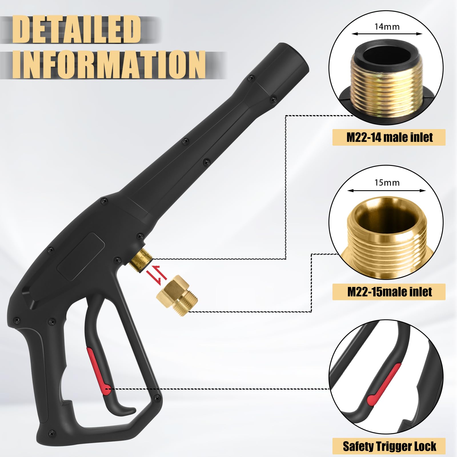 Abode five-nozzle set with 0°, 15°, 25°, 40°, 65° patterns for varied cleaning.