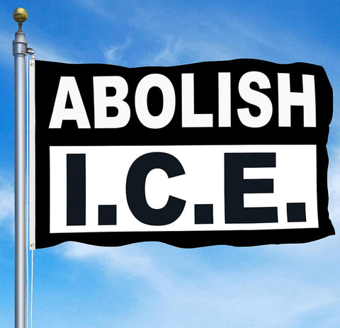 Abolish ICE durable polyester banner suited for outdoor rallies