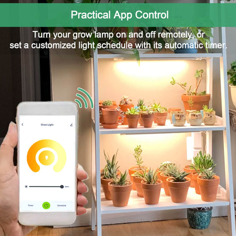Abonnyc grow light strip compact four-bar design on a shelf