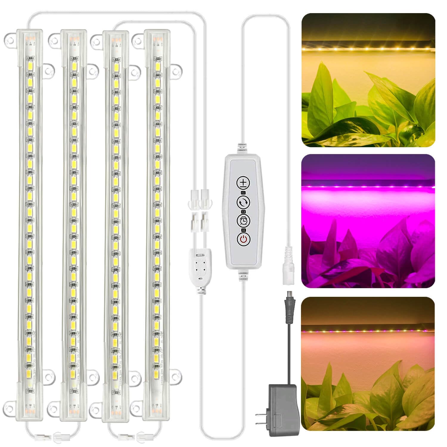 Abonnyc grow light strip with warm white and red LEDs for seedling growth
