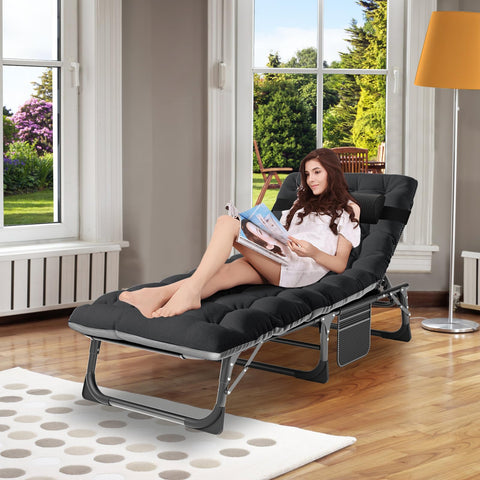 ABORON tanning chair showing five-position adjustment for comfort outdoors