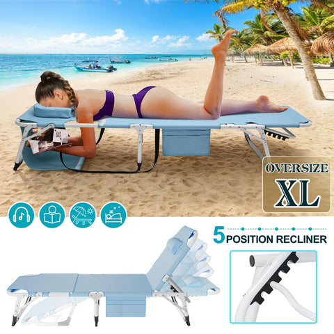 ABORON tanning chair face-hole adjustment for customizable sunbathing angle