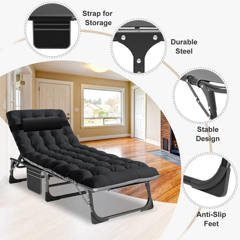 ABORON portable folding chair demonstrates compact folded size