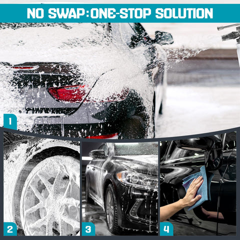 ABOSUN dual connector quick switch enables instant foam to rinse transitions.