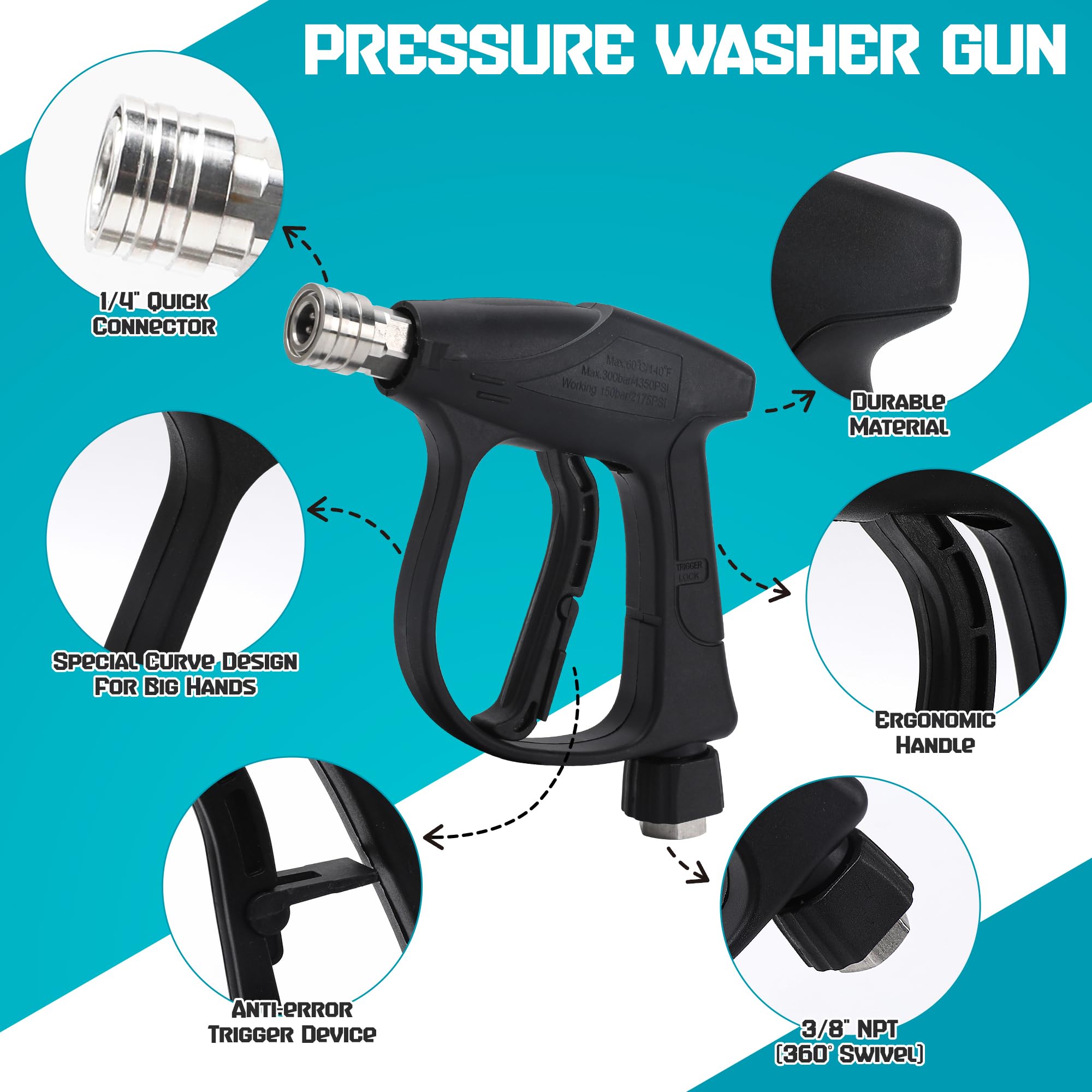 ABOSUN inlet M22-14mm compatibility supports broad washer connections.