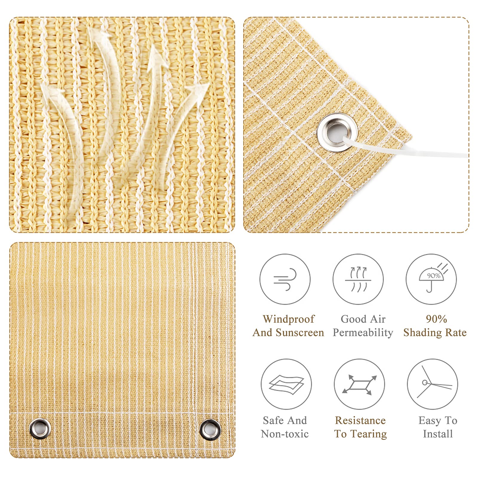 ABOSUN reinforced copper grommets enable easy hanging and secure installation.