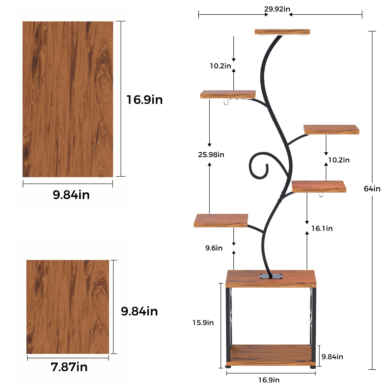 Aboutool tree-like plant stand showcasing a vertical arrangement for multiple pots.