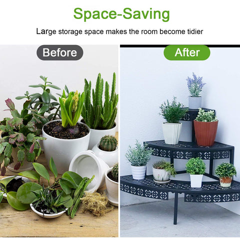 aboxoo 3-tier plant stand corner setup fits tight corners with elegant footprint