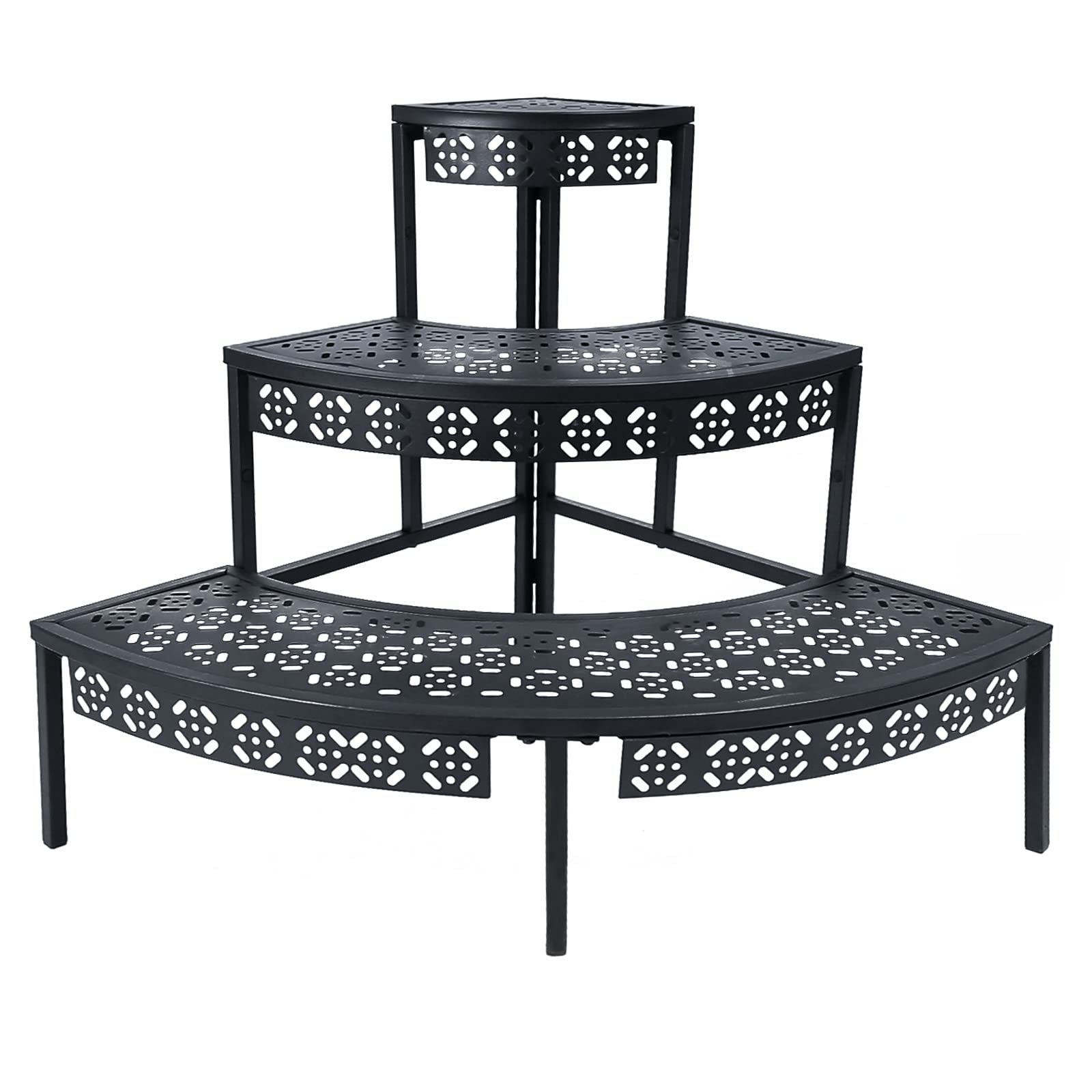 aboxoo 3-tier plant stand front view highlights compact, space-saving display for greenery