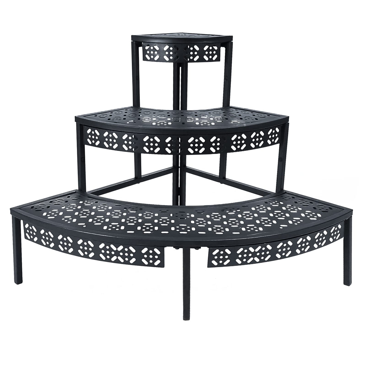 aboxoo 3-tier plant stand front view highlights compact, space-saving display for greenery