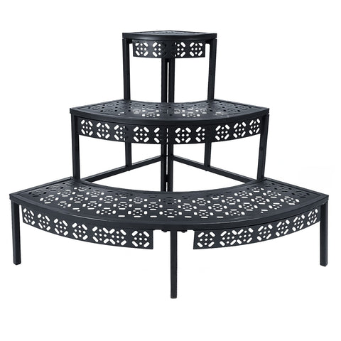 aboxoo 3-tier plant stand front view highlights compact, space-saving display for greenery