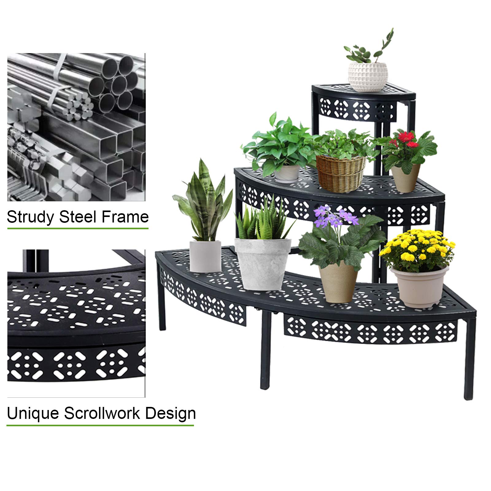 aboxoo 3-tier plant stand pot arrangement on levels maximize display variety