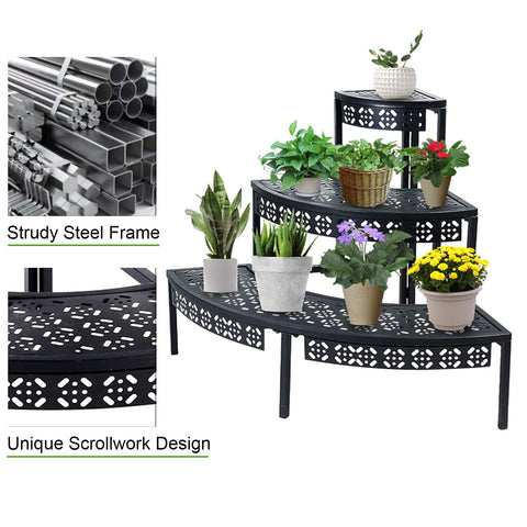 aboxoo 3-tier plant stand pot arrangement on levels maximize display variety