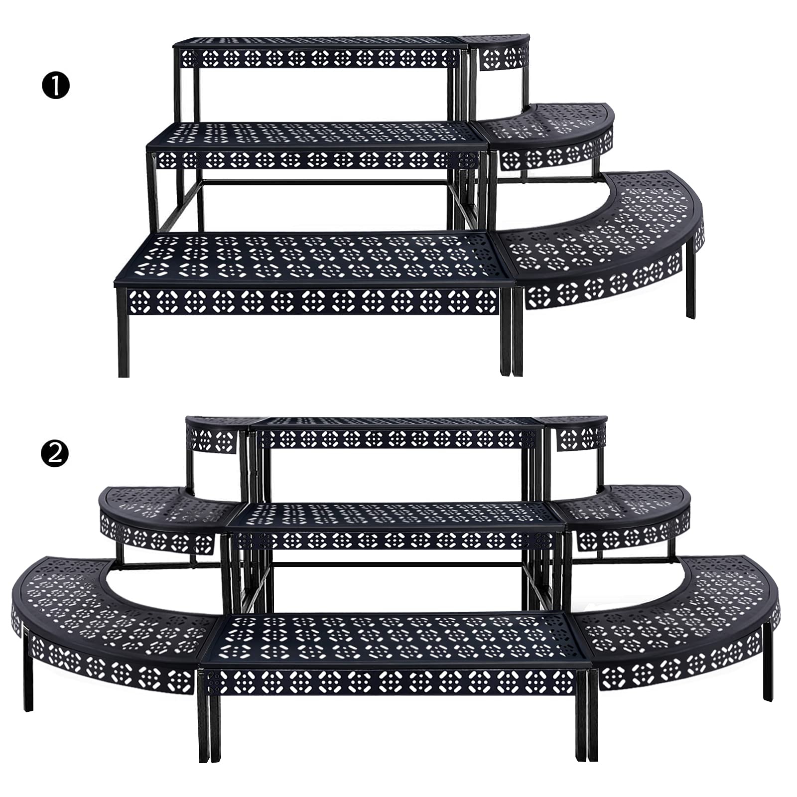 aboxoo 3-tier plant stand staircase design creates layered greenery display