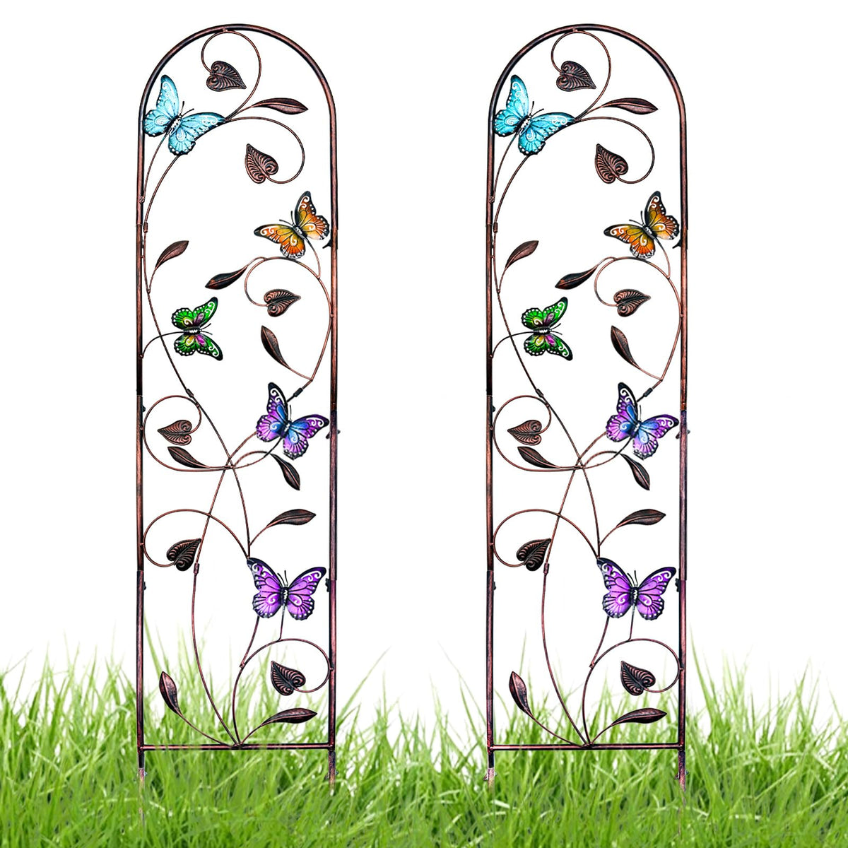 aboxoo butterfly-trellis-arch-design supports climbing plants while adding decorative flair.