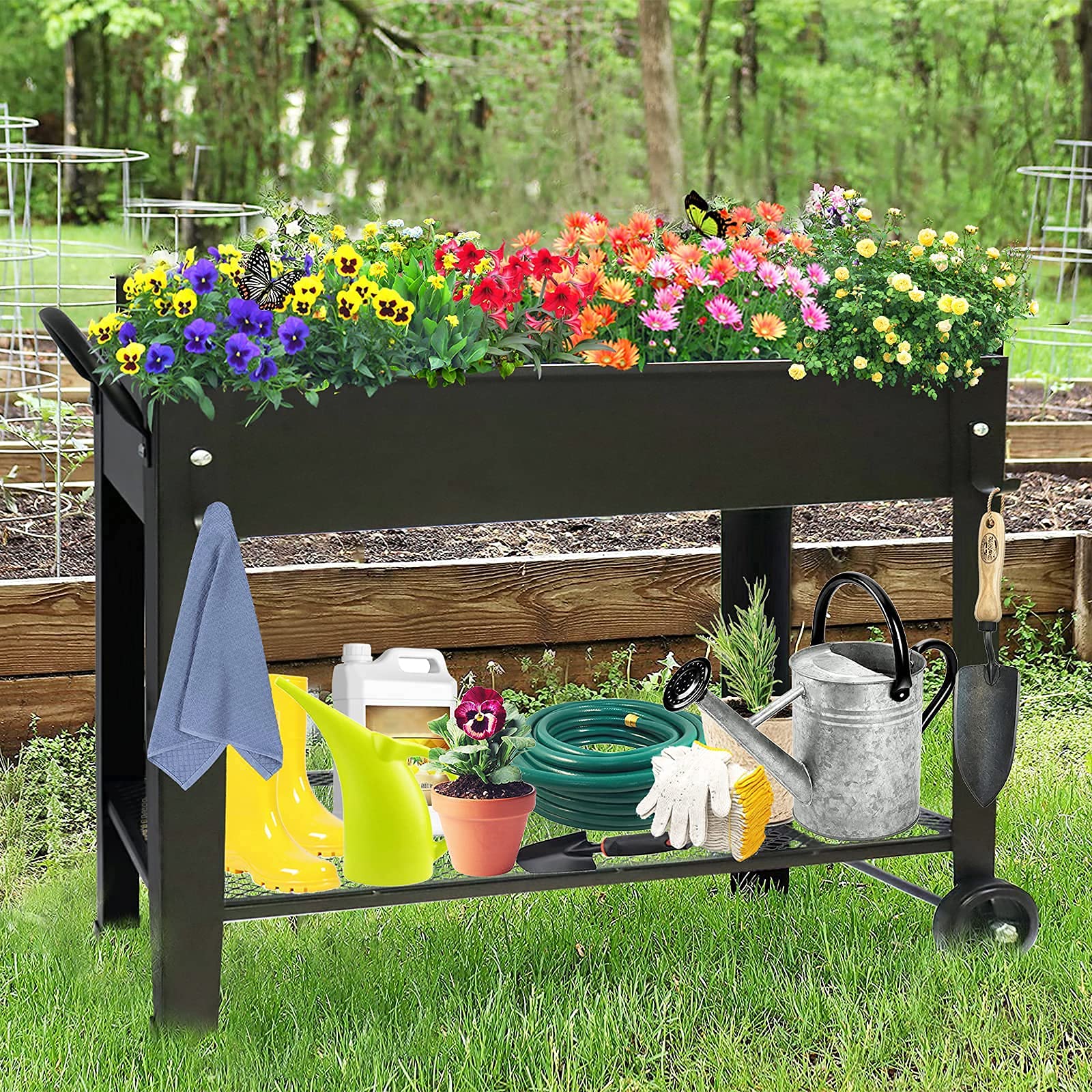 aboxoo spacious raised bed ideal for vegetables and herbs on patios