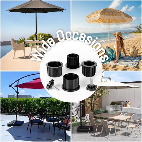Abrwyy patio outdoor umbrella setup with base rings
