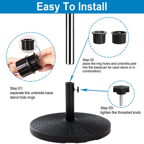 Abrwyy umbrella base ring assembly 1.5 inch for tighter pole compatibility