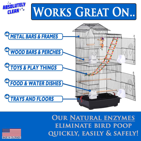 Fragrance-free Absolutely Clean cleaner used to reduce cage odors safely.