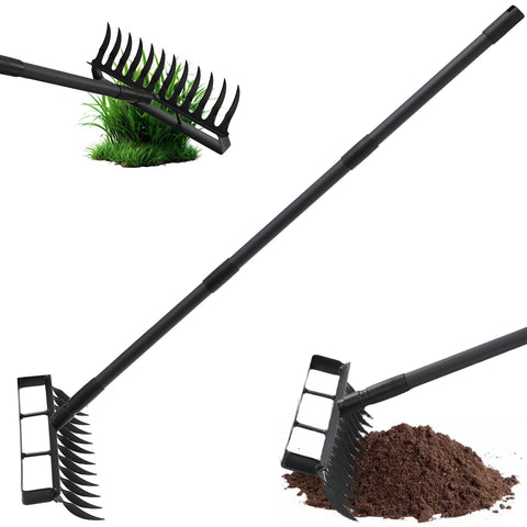 ABtool 2-in-1 hoe garden tool with dual head for efficient weeding.