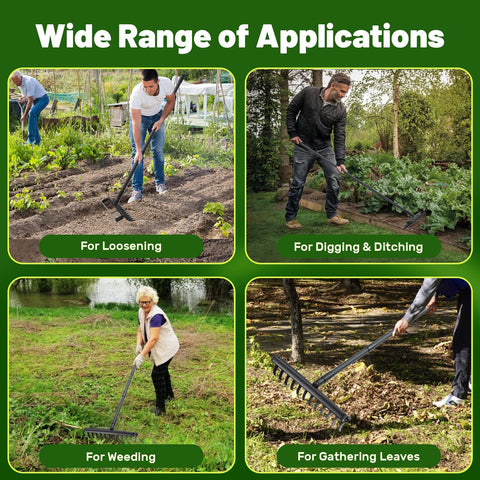 ABtool ergonomic rake head design supports comfortable, precise soil cultivation.