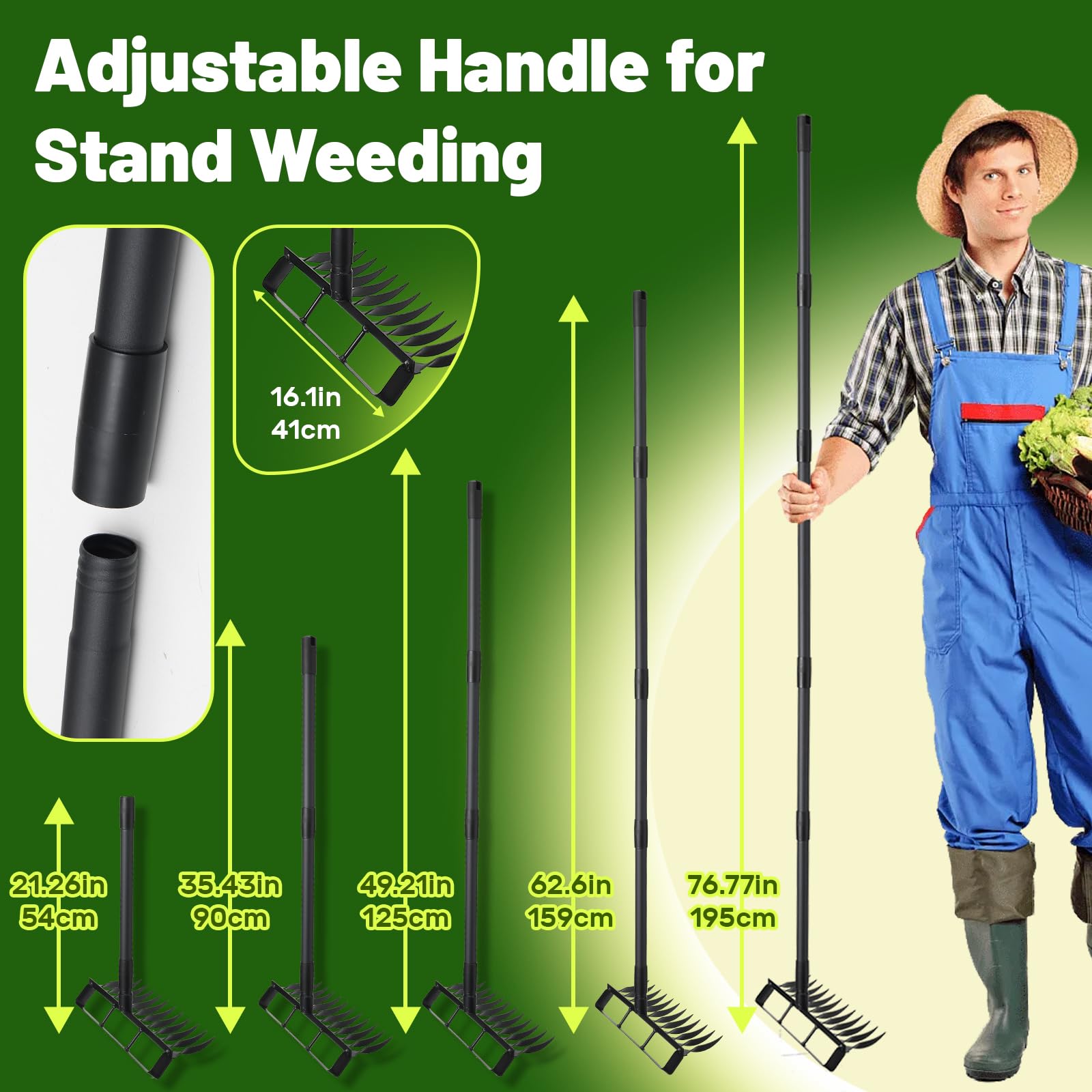 ABtool long handle supports upright gardening for comfortable use.