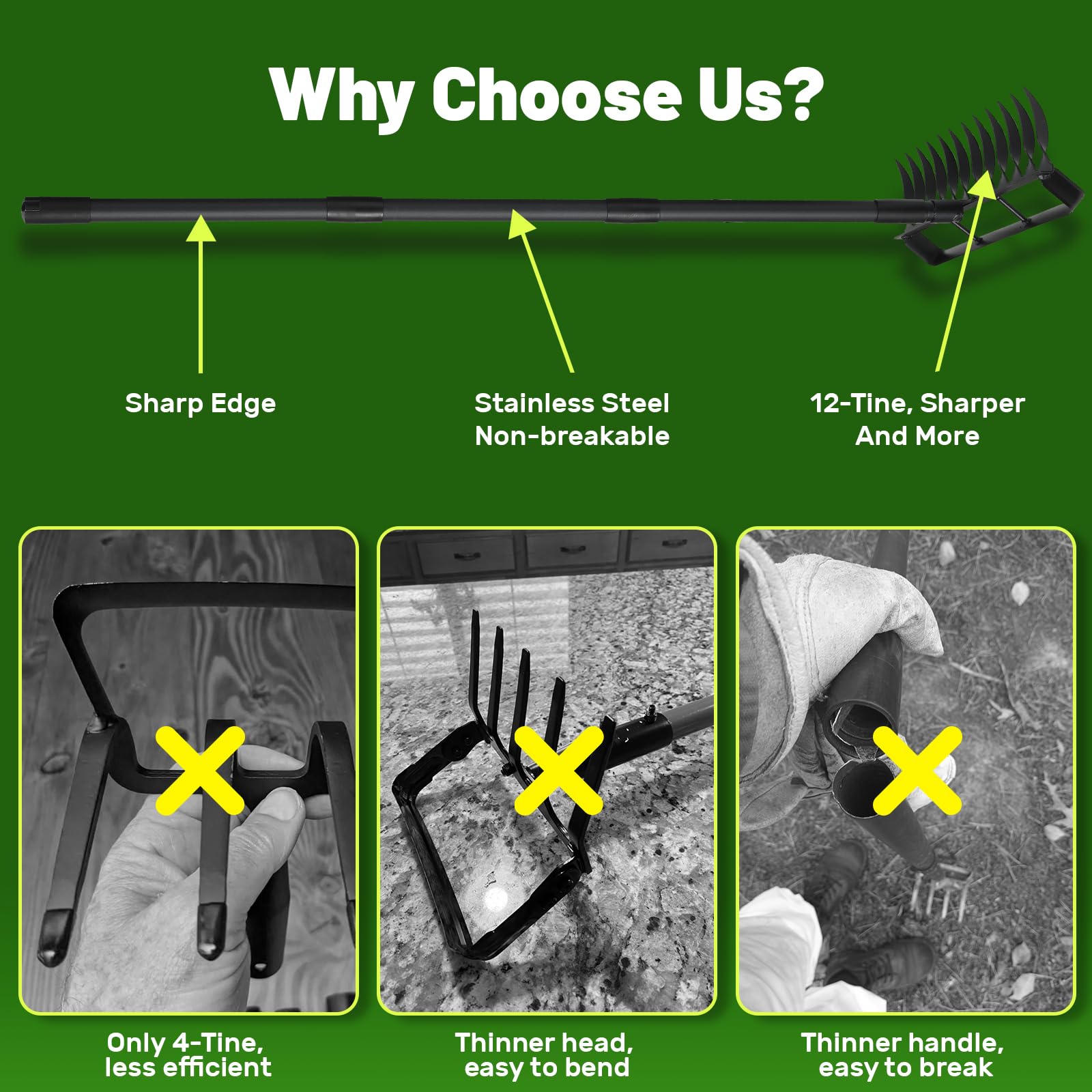 ABtool dual-head hoe helps with weeding and soil loosening in beds.