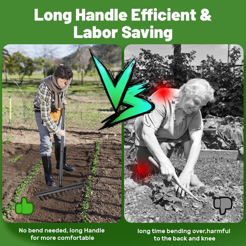 ABtool 76-inch adjustable handle reduces bending and protects back during long weeding sessions.