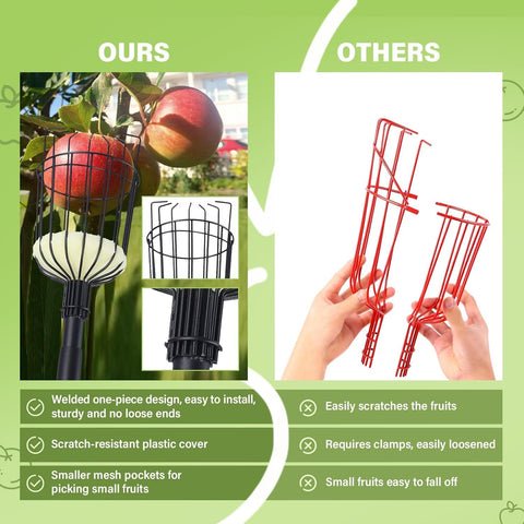 ABtool fruit picker pole with scratch-resistant coating protecting fruits during transfer