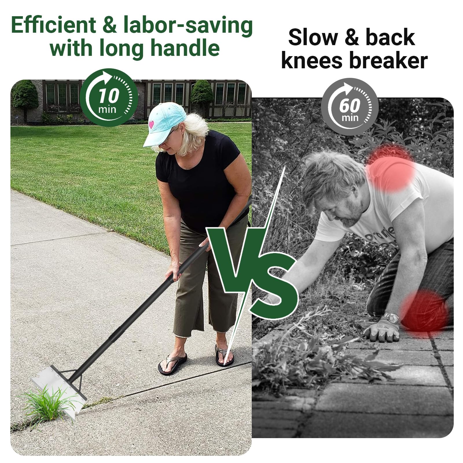ABtool Garden Flat Shovel Scraper weed-removal and edging for beds