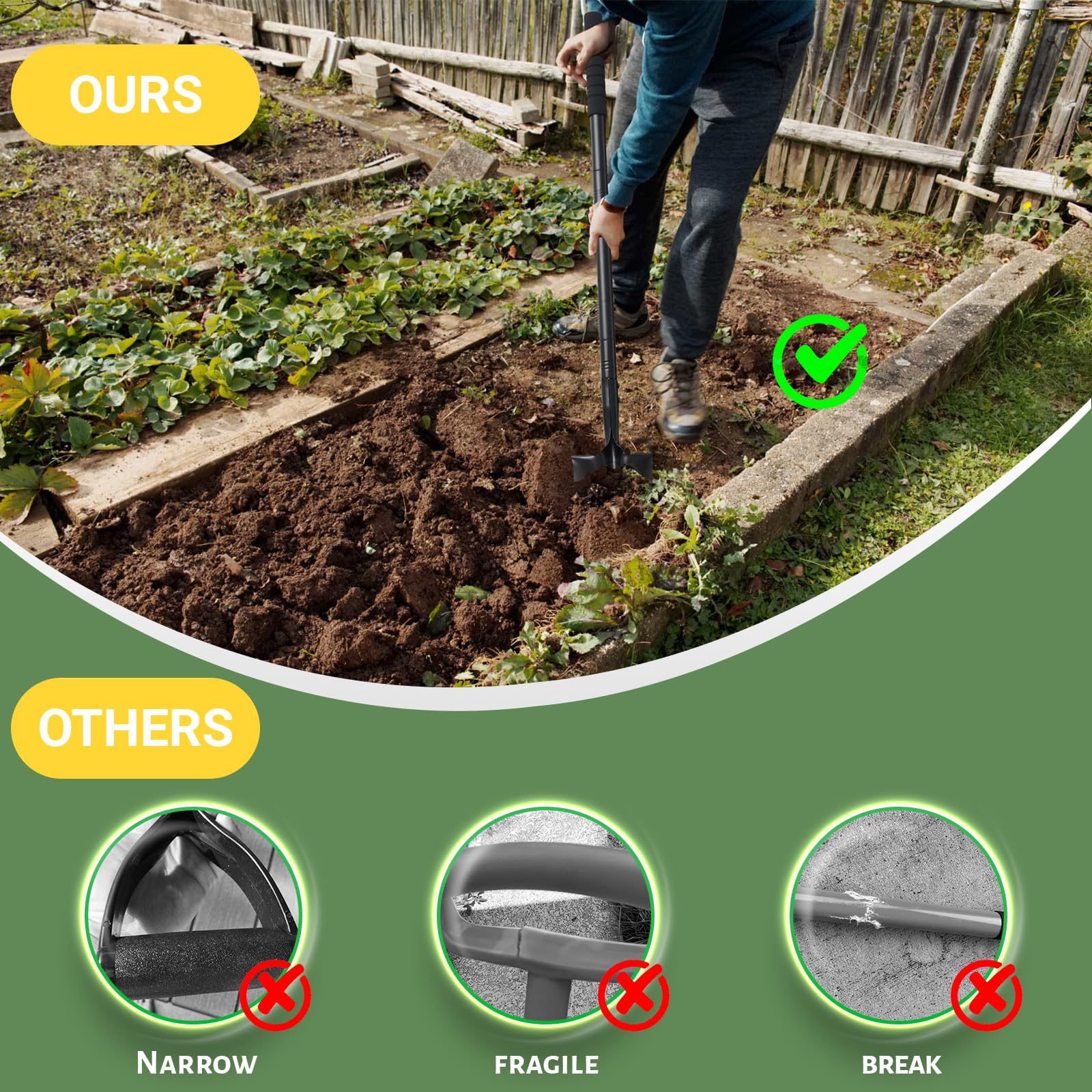 ABtool durable lightweight design reduces fatigue during garden edging and sand shoveling