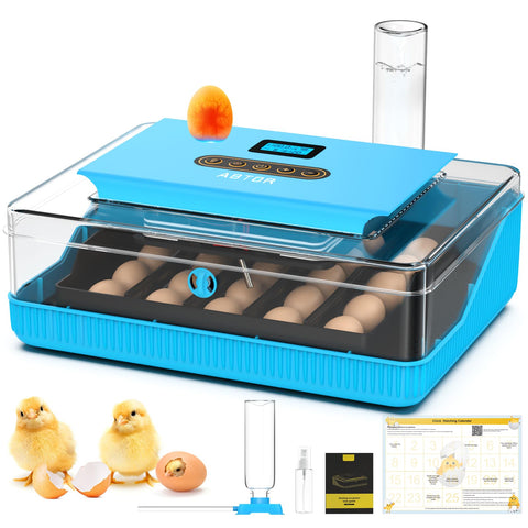 ABTOR 25-egg incubator front panel with clear controls for easy operation
