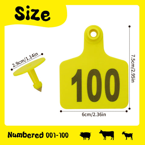 Abustle pig cattle ear tag 201-300 used across cattle, sheep and goats.