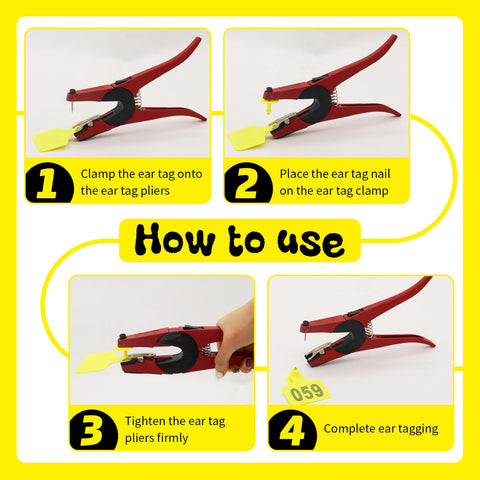 Abustle pig ear tag yellow durable visual label for easy recognition.