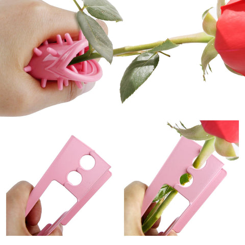 Abvsdu rose thorn remover in use, minimizes finger pricks.