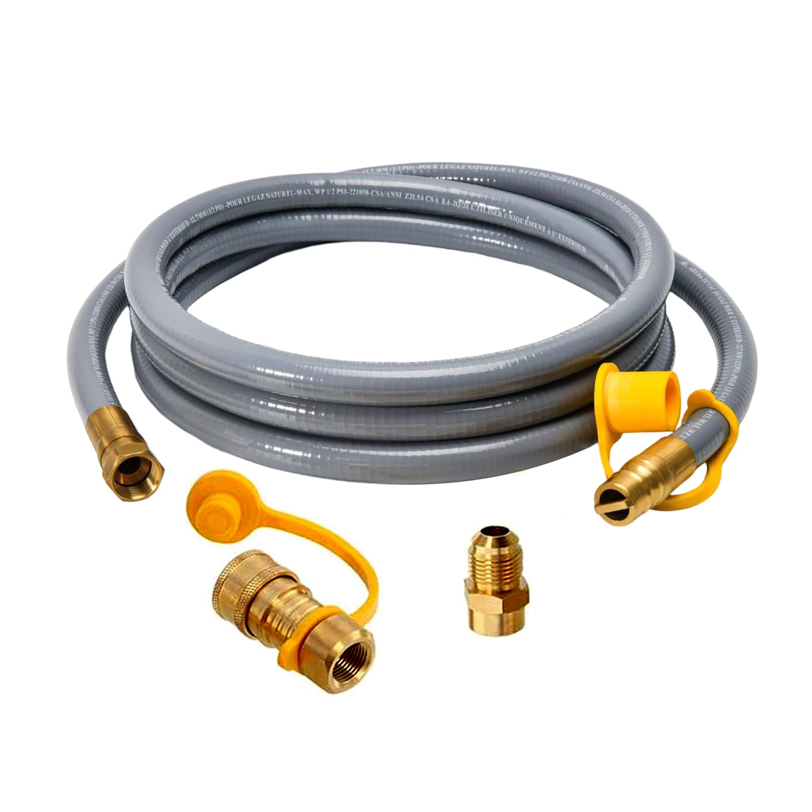 ABYDA 10ft natural gas hose with quick-connect end for easy, secure outdoor connections.