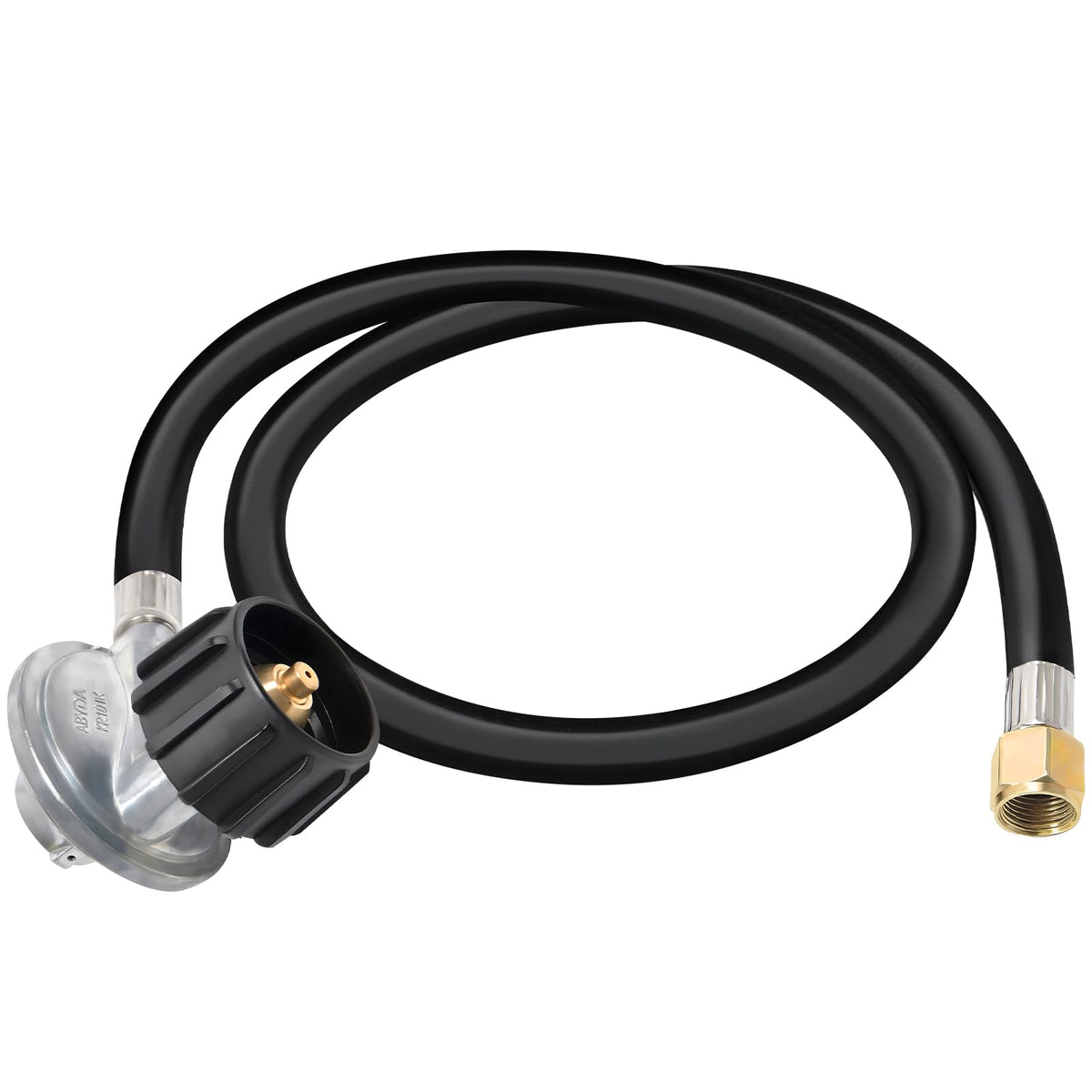 ABYDA 3FT regulator with hose in view for universal grill compatibility.