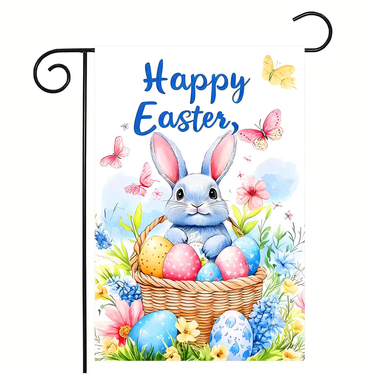 abzdfty Easter garden flag double-sided bunny design for outdoor visibility