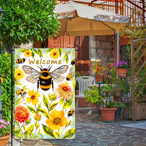 abzdfty double-sided garden flag design visible from both sides for welcome messages