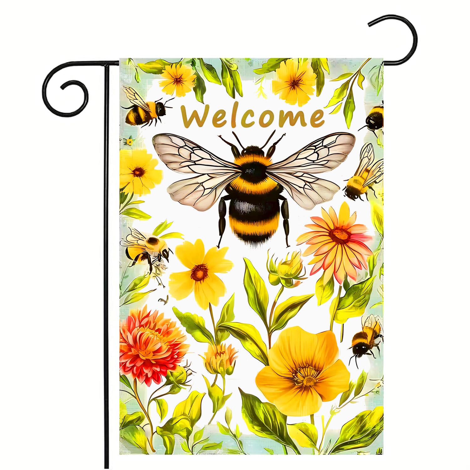 abzdfty spring-summer garden flag with floral pattern enhances curb appeal outdoors