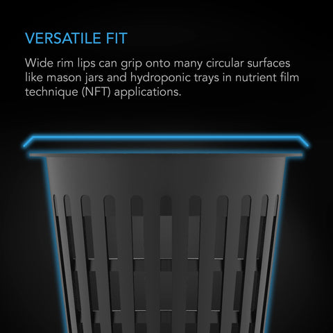 AC Infinity 3-inch cups compatible with clay pebbles, pumice, and rock wool media.