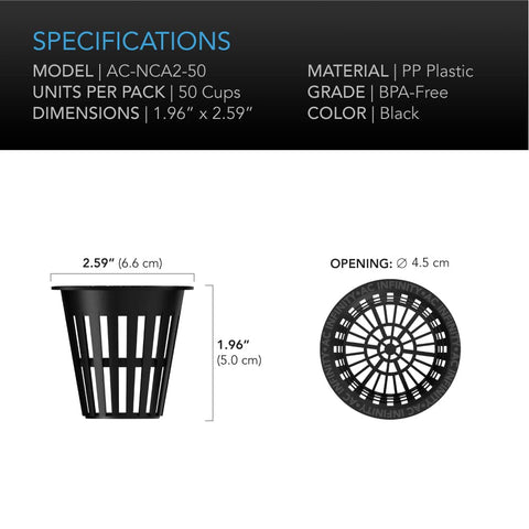 AC Infinity 50-pack black bucket baskets for versatile indoor and outdoor growing.