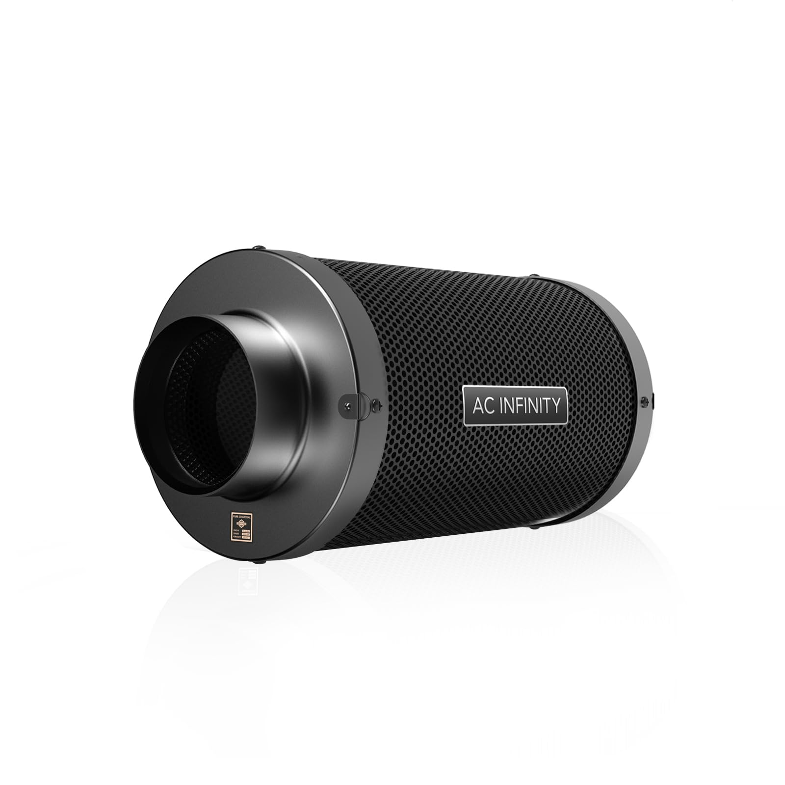 AC Infinity air carbon filter 4in closeup highlighting odor control in grow spaces