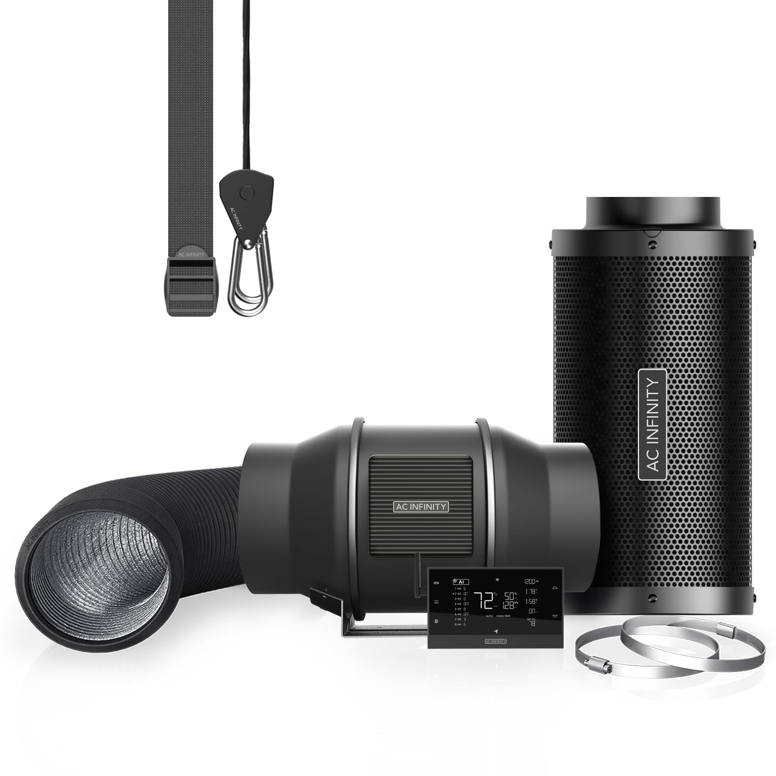 AC Infinity air filtration Pro kit front view for compact setup and odor control