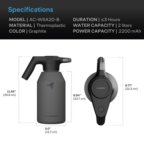 AC Infinity handheld sprayer ready for garden foliar applications.